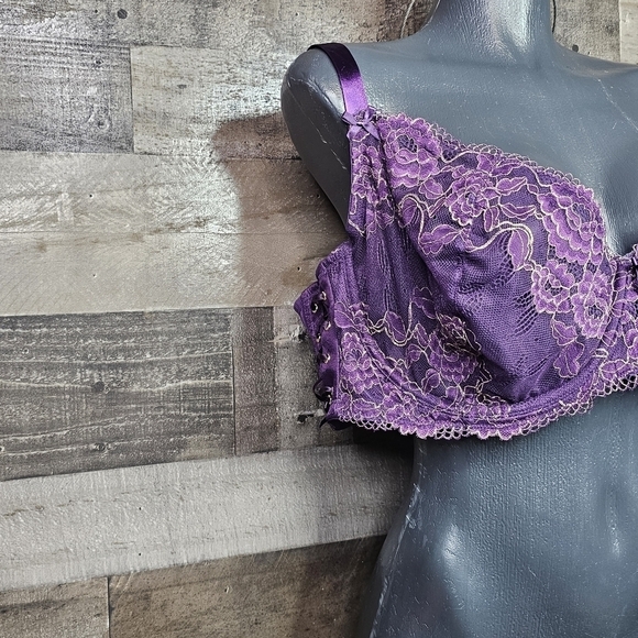 Cacique Purple Unlined Balconette Bra 46DD - Picture 4 of 10